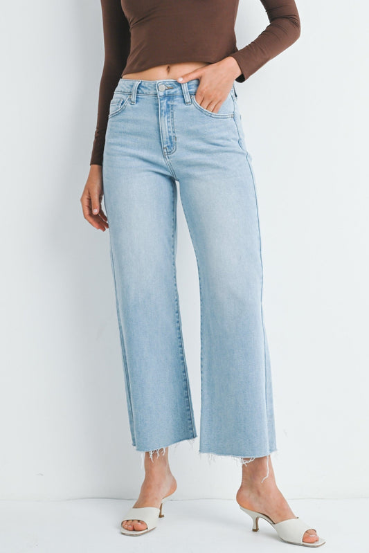 Slim Wide Leg Denim Pants