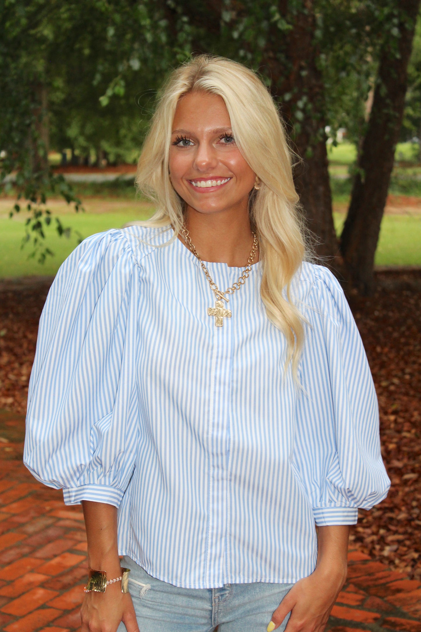 Striped Button Down Top