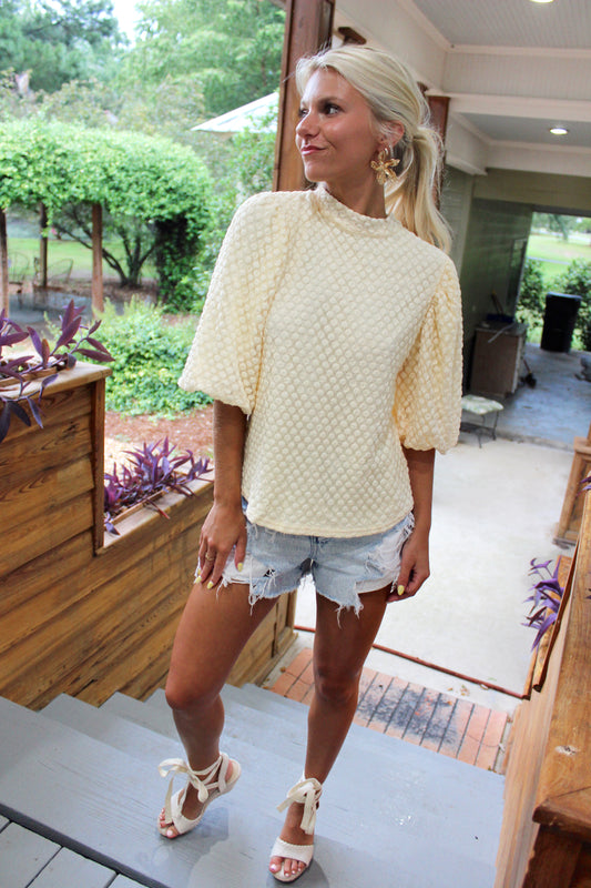 Bubble Lace Sleeve Top