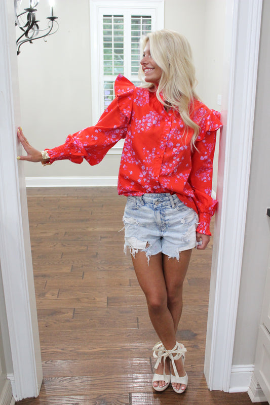 Ibis Floral Poplin Top