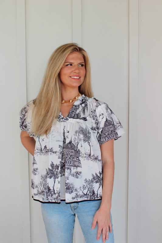 Kelly Toile Printed Top