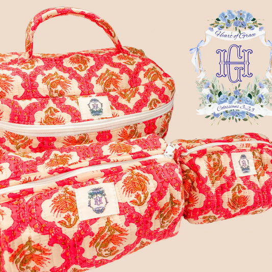 Sunset Dream Quilted Cosmetic Bag Set